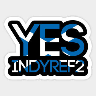 YES INDYREF2, Pro Scottish Independence Saltire Flag Text Slogan Sticker